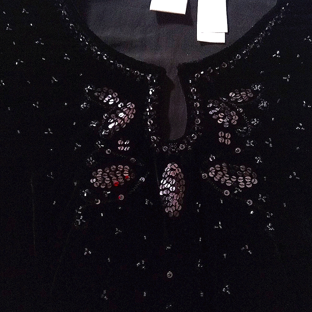 Black Velvet Tunic w/Sequin front